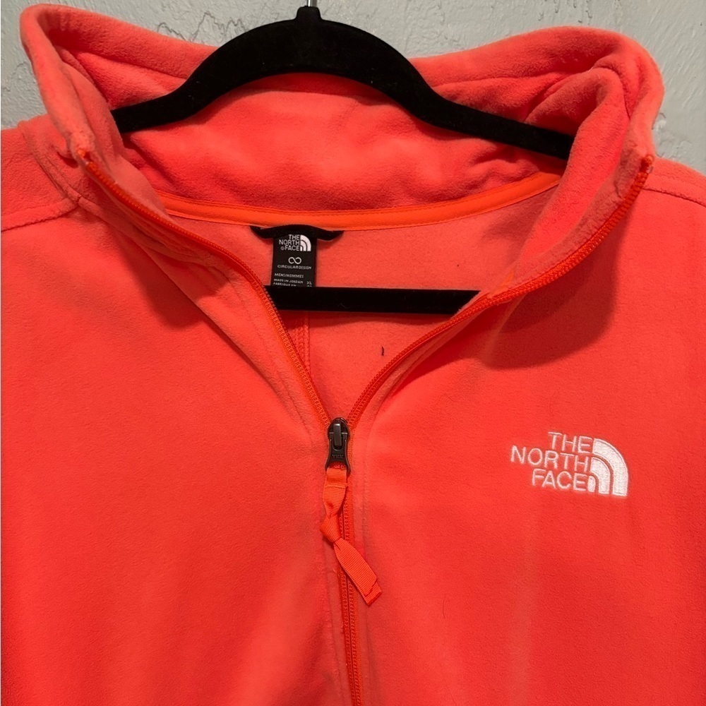 THE NORTHFACE Polartec100 retro Orange 1/2 zip men’s or women size XL - Picture 3 of 7